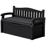 Devoko 80 Gallon Storage Bench with Cushion, Deck Box Waterproof&Lockable