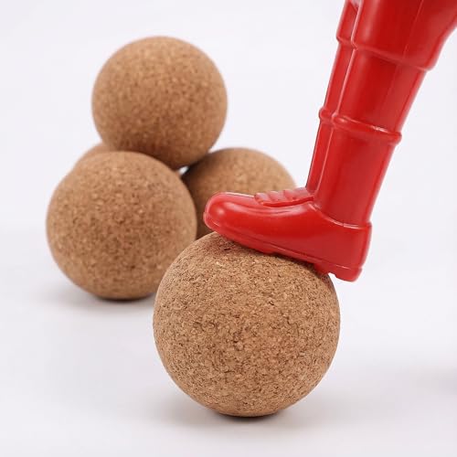 Hemoton 4Pcs Cork Foosball Table Balls, 1.26 Inch/32mm Wood Table Soccer Replacements, Quiet Mini Tabletop Football Game Accessories for Noise Reduction & Enhanced Grip Control