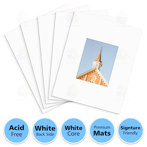 MBC Mat Board Center, 5 Pack 16x20 for 8x10 White Picture Mats Frame Mattes, Bevel Cut, Acid Free, 4-ply Thickness by MBC MAT BOARD CENTER - Image 3