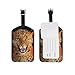ALAZA Leopard-wildes Tier Luggage Tag PU-Leder-Tasche Tag Travel Koffer ID Identifier-Gepäck-Aufkleber