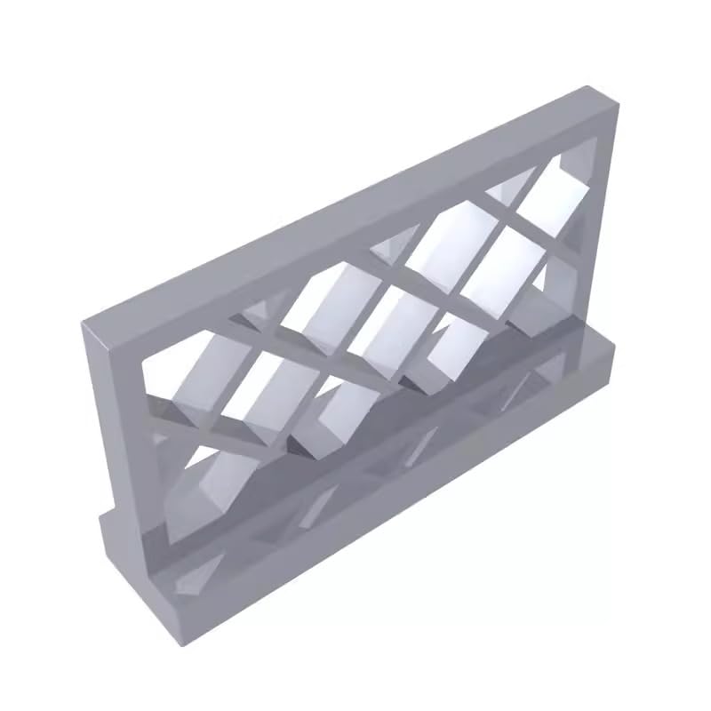 Gobricks GDS-882 Fence 1x4x2 50PCS Compatible with Lego Toy 3185 DIY Parts and MOC Components for Major Brick Brands Color:Flat Silver