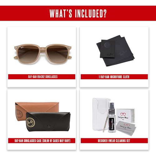 Ray-Ban RB4362 Square Sunglasses For Men For Women +BUNDLE with ACCESSORY EYEWEAR KIT2