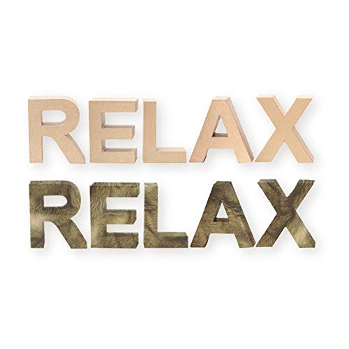 CREATIV DISCOUNT® Papp-Buchstaben-Set Relax, Deko-Schriftzug 17,5cm hoch
