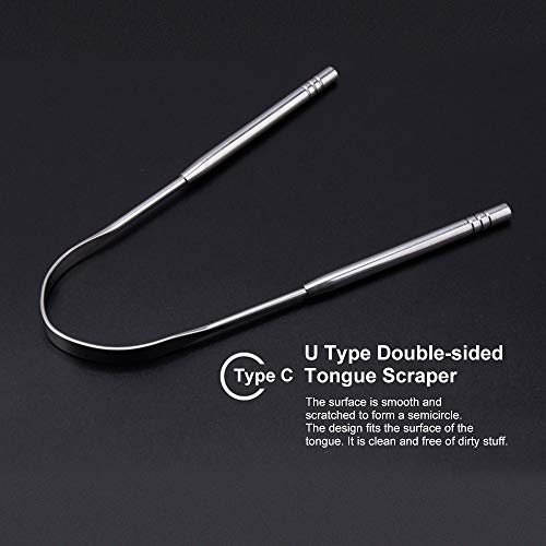 Zwbfu 3 pçs/set raspador de língua de aço inoxidável limpador de língua oral escova médica boca reut