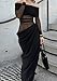 LETSVDO Women's Off The Shoulder Mesh Maxi Dress Long Sleeve Bodycon Ruched Asymmetrical Cutout Sexy Party Dresses
