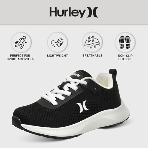 Hurley Kids Lightweight Lace up Sneakers – Boys & Girls Running & Play Shoes with Breathable Mesh, Cushioned Insole & Durable Traction – Everyday Athletic Shoe for School, Sports & Casual Wear, Excel by Hurley - Used condition - Image 5
