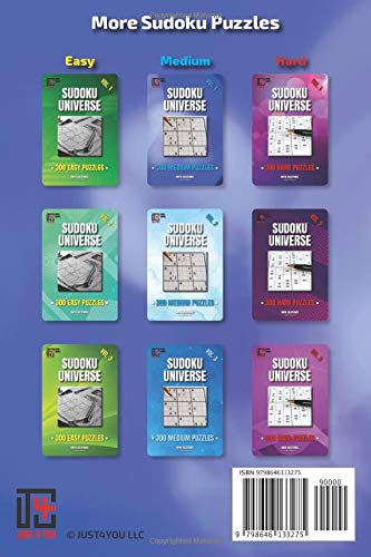 Miniatura 2 de Sudoku Universe 300 Medium Puzzles Vol. 1 300 Medium Sudoku Puzzles for all audiences Brain Games Just 4 You