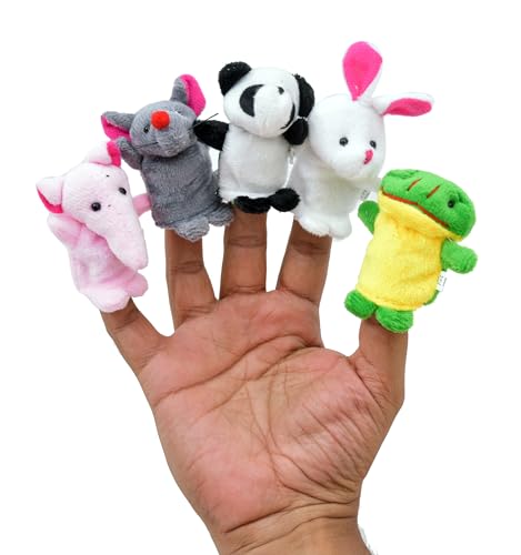 Image of Toodles Learning Animals Finger Puppet Toys - 5 Pieces Soft Toy Assortment Multicolor for Kids, Cute Perfect for Imaginative Play and Early Learning