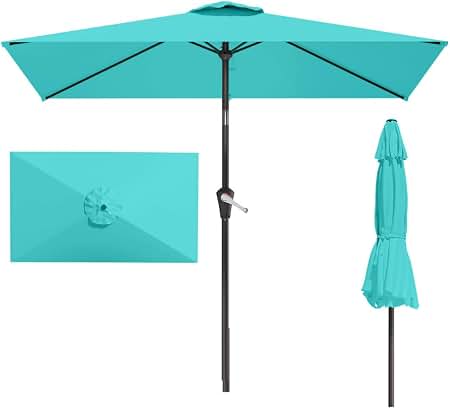 lime green patio umbrella amazon Rectangular 6.5 ft. x 10 ft. with Tilt, Crank and 6 Sturdy Ribs for Deck, Lawn, Pool in Nitek P1 Glossy Silver our patio umbrella offers Size:Spin - 9' - MH(15-30lbs) football helmet