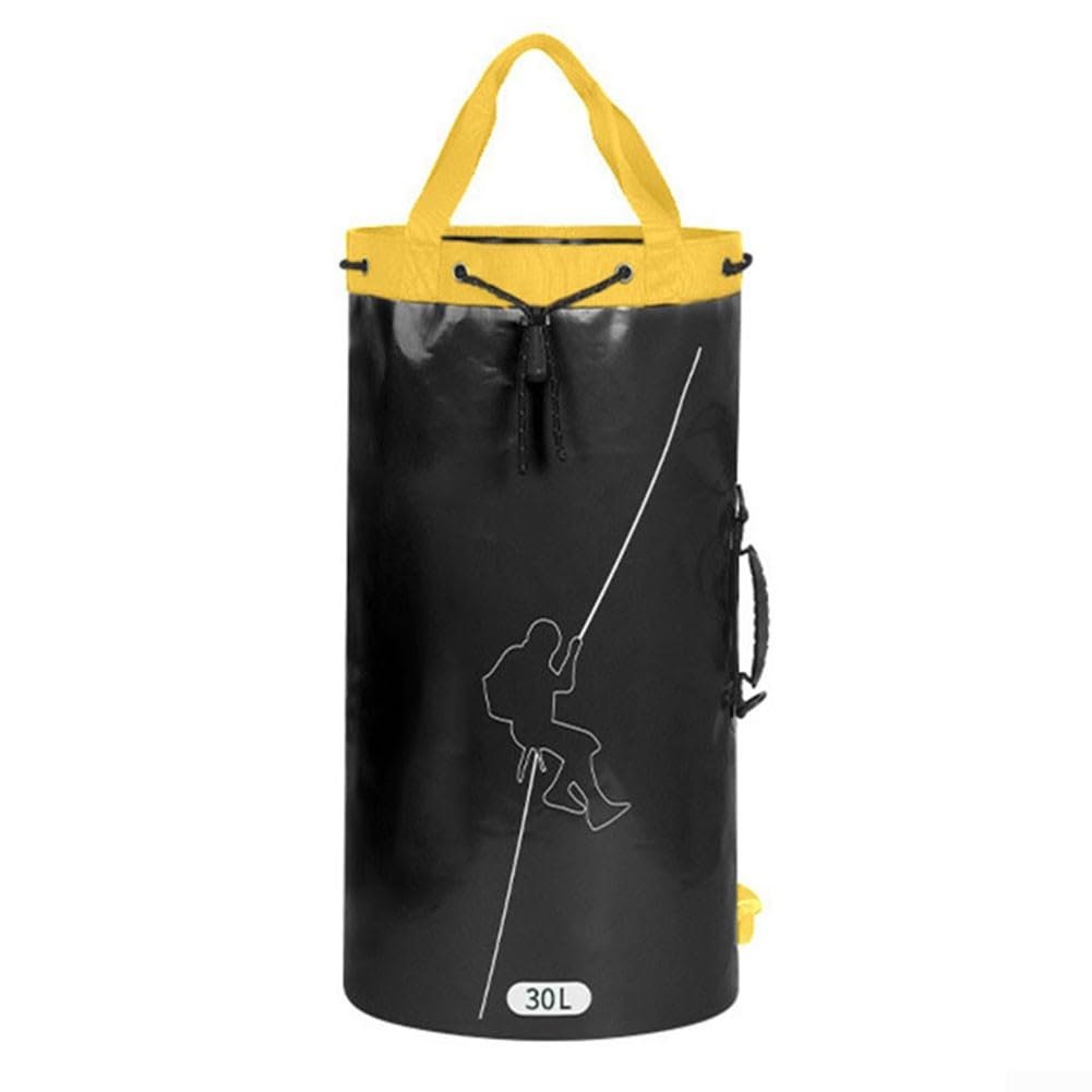 SPORTARC Sac en corde – Équipement de plein air et équipement d'arboriste, sac de style seau avec cordons de serrage, sac de rangement pour randonnée, pour , spéléologie, drainage, sac à , Noir