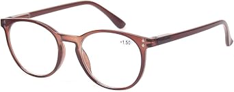 kerecsen 4 Pack Retro Round Reading Glasses Men Women Spring Hinges Lightweight Quality Readers