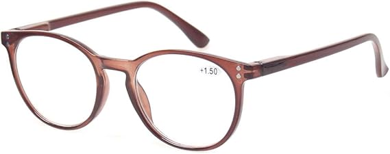kerecsen 4 Pack Retro Round Reading Glasses Men Women Spring Hinges Lightweight Quality Readers