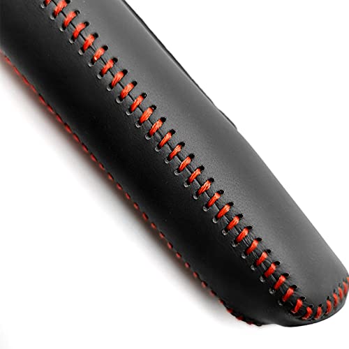 Sunbreath Compatible With Genuine Leather Hand-Stitched Handbrake Cover Interior Accessories Protective Cover Decoration For Honda Civic 2006 2007 2008 2009 2010 2011 Red Line #TOP1