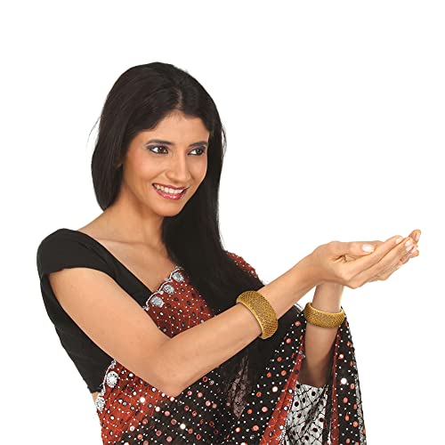 Duel On Jewel Indian Pakistani Bridal Women’s Openable Kada Bangle Bracelet Sets, Gold-Plated with Zircon, Polki, Meenakari Enamel, Filigree Designs, 0.75-1.38 Inch Width, Medium Size 2-6, Party Gift4