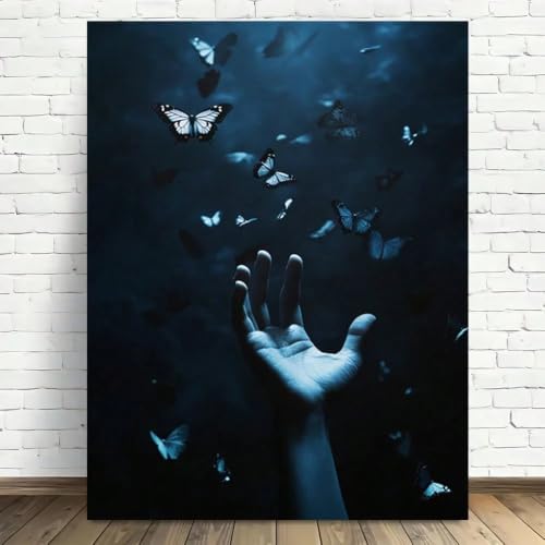 Affiche papillon noir et blanc grande toile pour habiller un mur vide