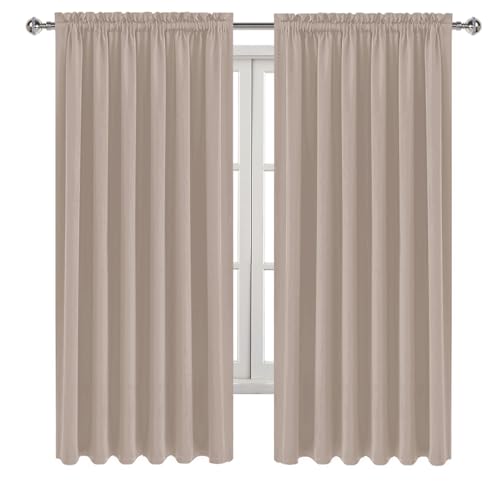DWCN Blackout Curtains for Living Room Thermal Insulated, Energy Saving & Noise Reducing Bedroom Curtains, Camel, W 70x L 63 Inch, Set of 2 Rod Pocket Curtain Panels by DWCN - Image 9