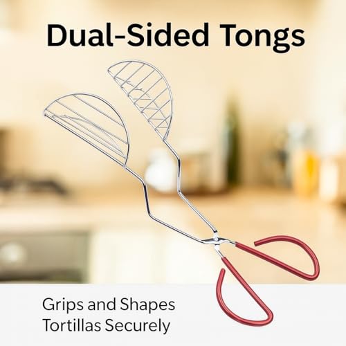 HIC Kitchen Taco Making Tools, Taco Shell Tongs, Steel, Stay-Cool Handle, For Frying Homemade Crispy Shells For Tacos, Appetizers, Dips, And Desserts by HIC Kitchen - Image 4