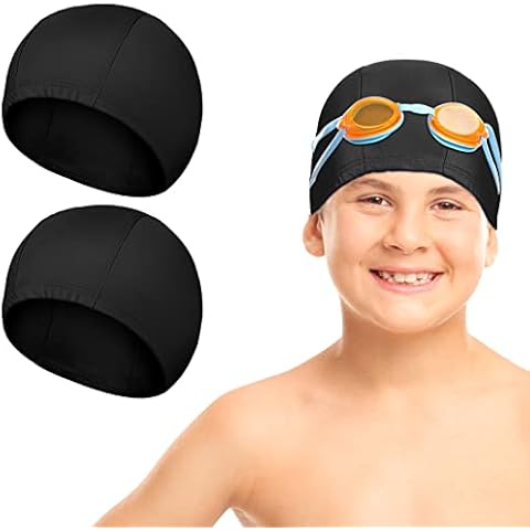 Geyoga Kids Waterproof Swim Caps - Black Cover