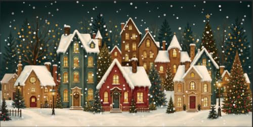 Image of CHDITB Christmas Trees Landscape Framed wall art set of 3 20X40 Inch