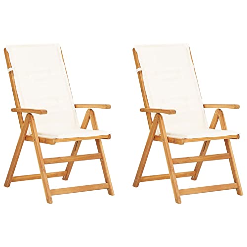 Xichuzi Sillas de jardín reclinables 2 uds, Sillas Terraza Exterior, Silla Playa Jardin, Sillas Exterior Jardin, Sillas Balcon, Muebles Jardin Exterior Conjunto, Madera Acacia Maciza marrón