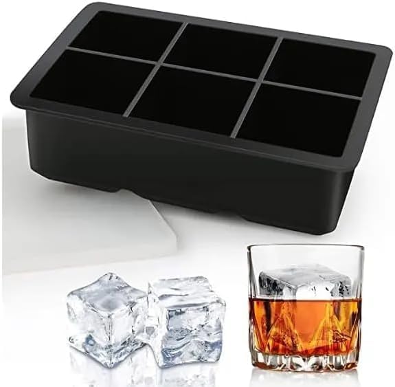 Buz Kalıbı Kare Çok Amaçlı Buz Küpü Kalıbı | | Kare Buz Küpü Kasesi 6 Bölmeli | Kolay Serbest Bırakma Kahve Ev Yapımı Dondurucu için Buz Kalıpları XXL (2 Adet)