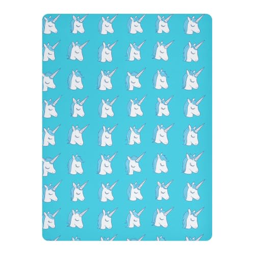 Drap-housse imperméable enfant 132x71 cm licornes bleues