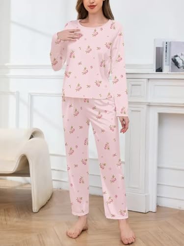 Image of Louis Luxe Womens Korean Night Dress || Full Pyjama Set || Korean Nightsuit || Women Nightwear ||Round Neck Full Sleeve Nightsuit || Loungewear || Everyday Nightdress (ND-02)