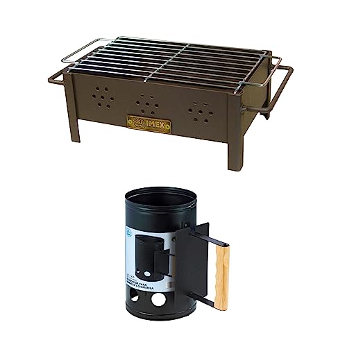 Deliex delicias de Extremadura. Barbacoa de sobremesa con encendedor para barbacoas, regalos originales para hombres o mujeres, o para auto disfrute. (1 BARBACOA 1 ENCENDEDOR)