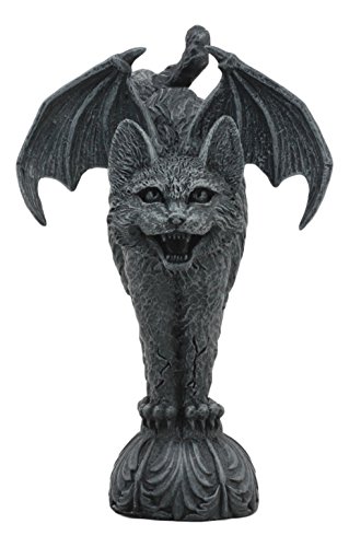 Gifts & Decor Ebros Bizarre Gothic Eureka Bat Winged Cat Gargoyle Statue 7