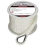 Extreme Max 3006.2075 BoatTector Premium Twisted Nylon Anchor Line with Thimble - 3/8
