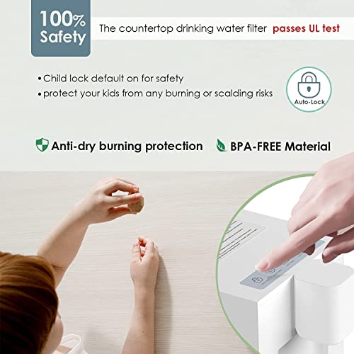 FRIZZLIFE T900 Countertop Water Filtration System, Instant Hot Water Filter Dispenser, NSF Certified Reduce 99.9% PFAS, Lead, Chlorine, 120 OZ Water Tank Capacity, Zero Installation, 1 Filter Included - Thumbnail 5