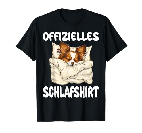 Papillon Hund Offizielles Schlafshirt Nachthemd T-Shirt