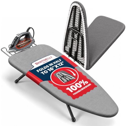 Bartnelli 32x12 Compact Tabletop Ironing Board with Retractable Rest