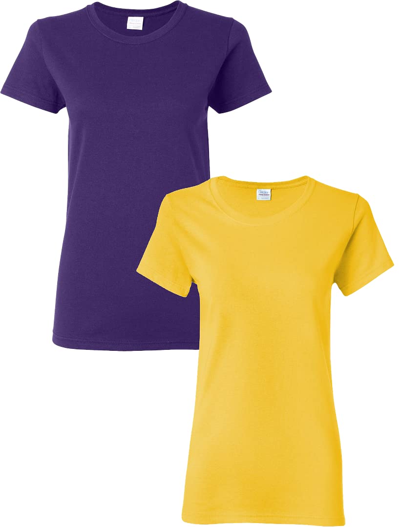 Gildan Camiseta de manga corta con cuello redondo para mujer - - XX-Large