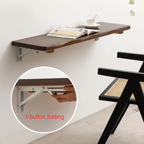 Table pliante murale en bois à bords arrondis gain de place - 2