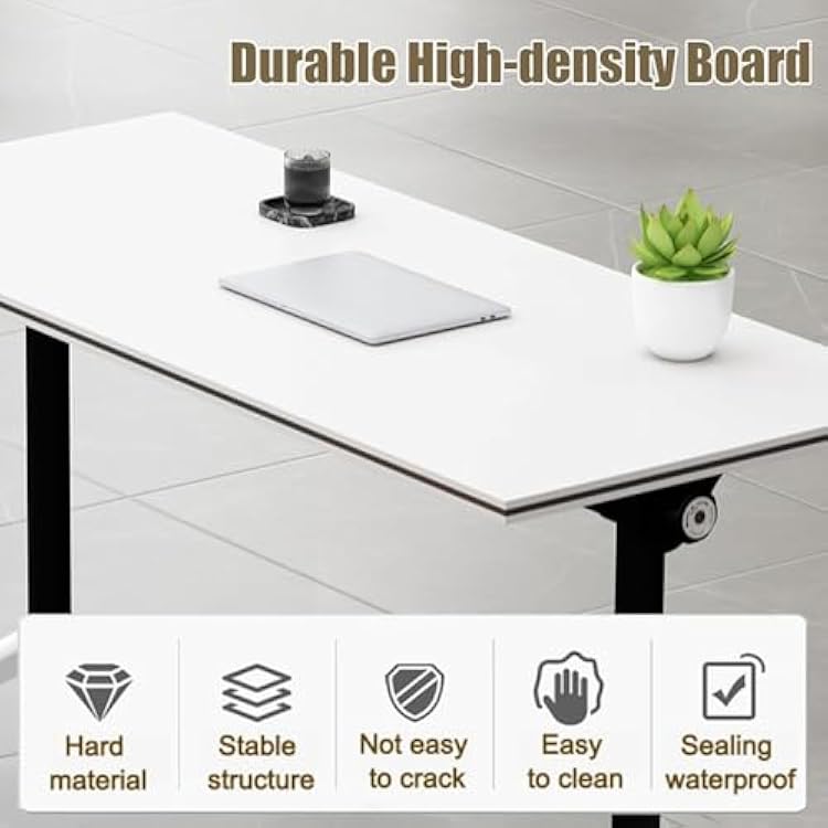 Modern Folding Conference Table, Rolling Portable Meeting Tables with Silent Locking Wheels, Large Rectangular Training Table for Conference Room(63x24x30in)
