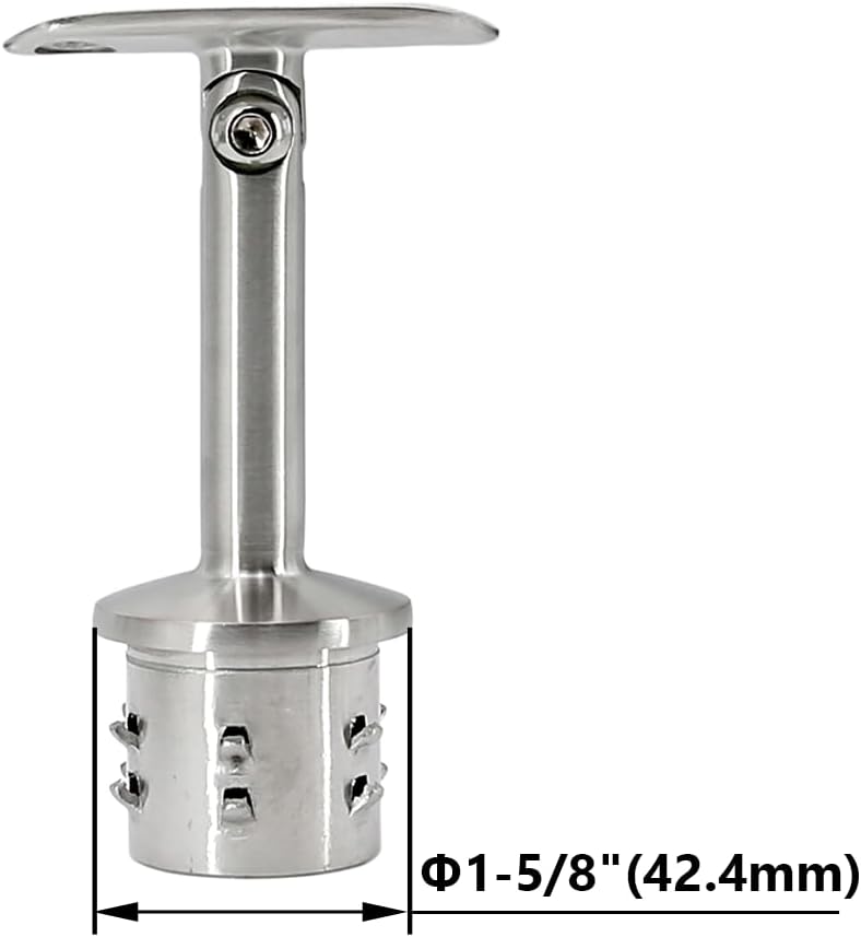Radius Saddle Handrail Support, Work for 1-5/8" OD Round Post Mount, Stainless Steel 316, Adjustable (1-5/8" OD Saddle), RD42R42FAS, 2 Pieces