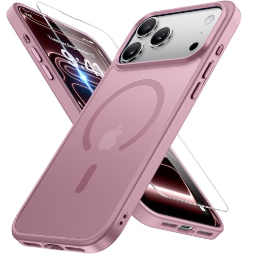 Miracase Magnetic for iPhone 17 Pro Case 6.3" with Screen Protector, [Compatible with MagSafe] Military-Grade Protection, Anti-Fingerprint, Slim Thin Phone Case for 17 Pro Cover, Blackcurrant