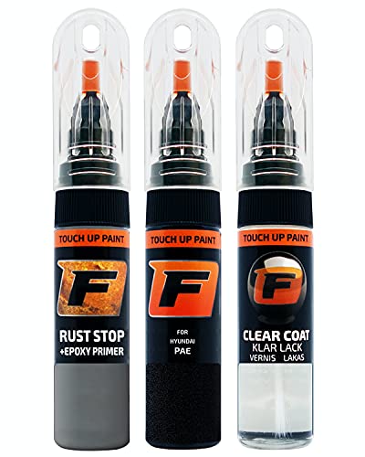 FIRANTO stylo peinture de voiture pour Hyundai PAE Phantom Black réparation couleur voiture 3 en 1, rayures stylo retouche peinture 15ml avec pinceau, apprêt, laque