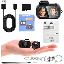 Mini Camera Keychain - 1080p HD, DV Video, 64GB for Students & Kids