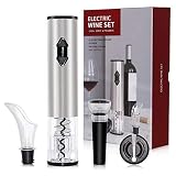 GUKOK Electric Wine Opener Set, Dry Battery Automatic Wine Corkscrew Including Foil Cutter, Vacuum Pump And Wine Pourer, Wine Gifts Set For Wine Lover 4-in-1 (3 Piece Gift Set)