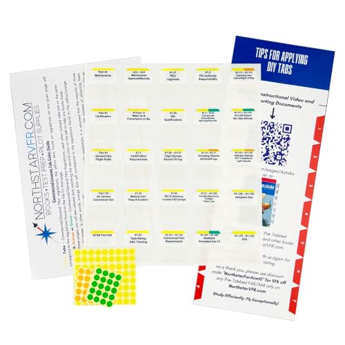 Far Aim Tabs, Color-Coded for Private Pilot, Instrument Rating, Commercial Pilot, Certified Flight Instructor, Instrument Instructor. Book Not Included. (Commercial Pilot)