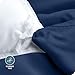 Bare Home Bedding Duvet Cover Oversized Queen Size - Premium 1800 Super Soft Collection - Lightweight, Cooling Duvet Cover - Soft Breathable (Oversized Queen, Dark Blue)