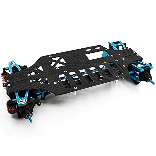 RCLIONS Aluminium Alloy&Carbon Fiber Shaft Drive 1/10 RC 4WD Touring Car Frame Chassis Kit for Tamiya TT01 TT01E
