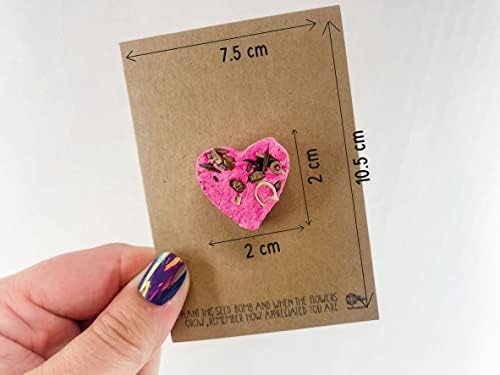 Thanks for helping me grow - Wildflower seed bomb heart shaped - Teacher Gift - DD2375 (Random Colour)