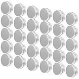 Generic Caja de Aluminio Redonda 30ml Tapa en Espiral, 50 Unidades, Envases Rellenables para Cremas y Cosméticos, Compacto Prueba de Fugas, Adecuado para Viajes y Cuidado Personal