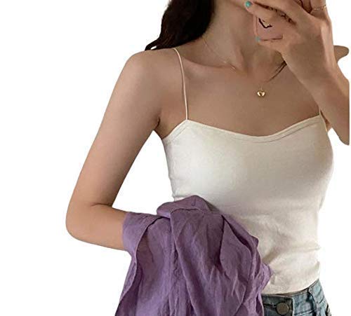 Thin Strap (Slip) Padded Tops Removable Pads for Womens/Girls (Comfortable for 28 to 34 Bust-Size)
