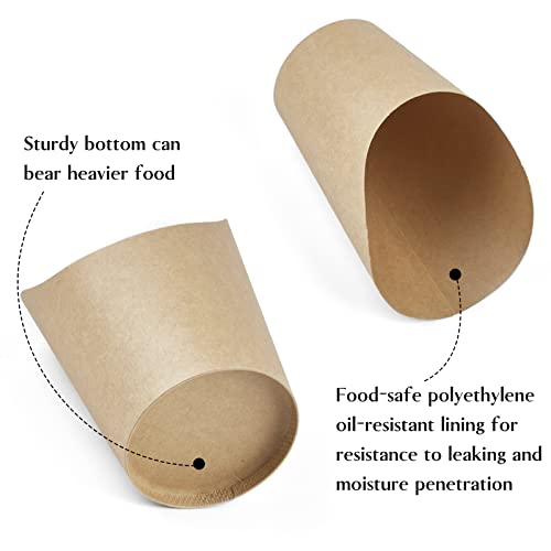 Ocmoiy 50Sets Disposable Kraft Charcuterie Cups With Bags, 14 Oz French Fries Holder Paper Snacks Boxes Individual Party Serving Cups For Appetizers, Desserts (50 Cups + 50 Bags) #TOP4