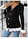MakeMeChic Women's Maternity Sweater Color Block Bell Sleeve Button Down Ruffle Pregnancy Cardigan Black and White Small