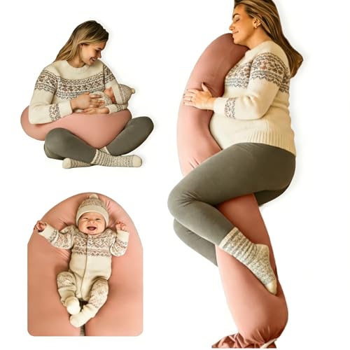 Pregnancy Pillow 5-in-1 【Cooling Cover, Adjustable to Grow with Belly】 Beanbag Style, Lockable...
